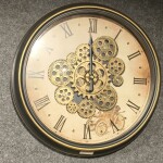 Vintage Roman Gear Wall Clock – Antique Gold Finish (643 - L3)