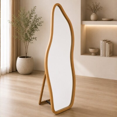 Organic Teak Wood Full Length Standing Mirror