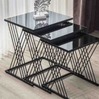 BH Engineered Black Wire Nesting Table