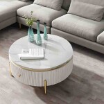 BH Engineered Round Coffee Table With Storage