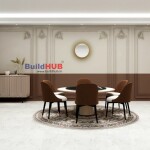 BH Engineered Royal Quartzite Matt 6 Seater Dining Table