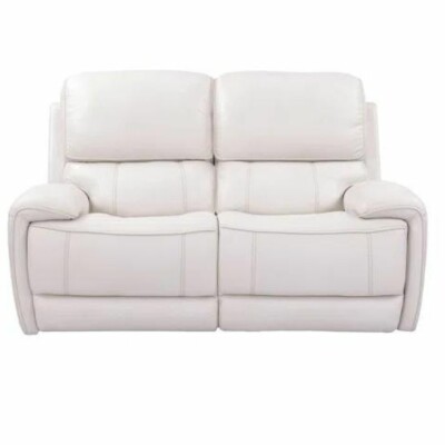 BH Engineered White Leather Dual Recliner