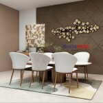 BH Enginneered Bianco Glossy Finish Dining Table