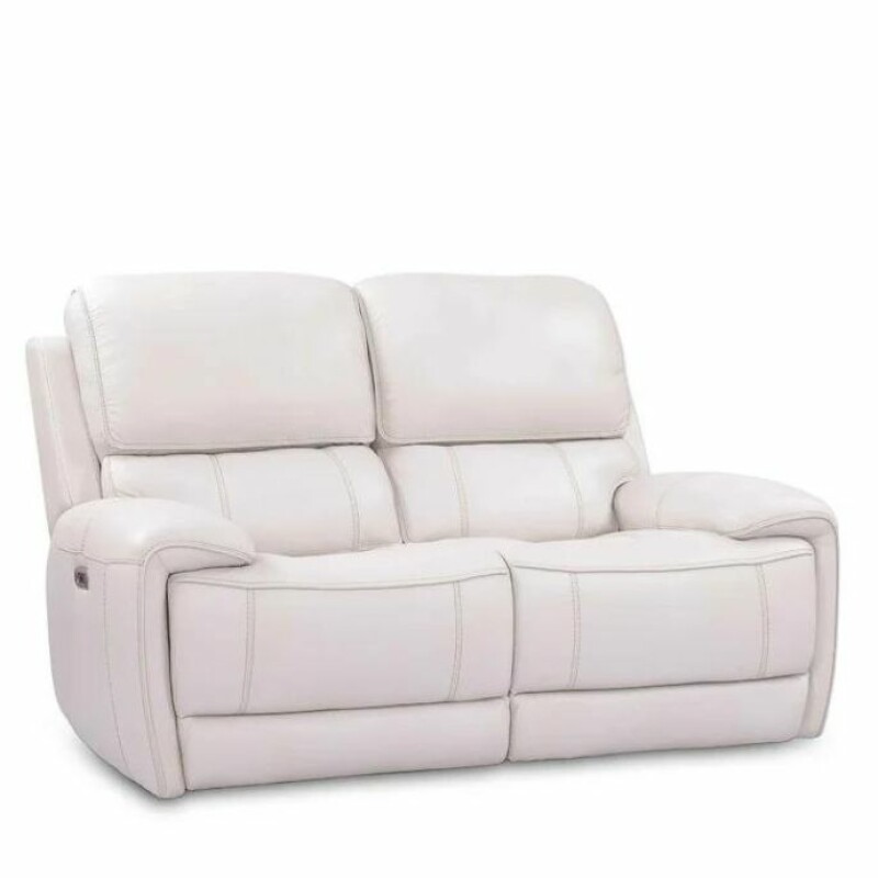 BH Engineered White Leather Dual Recliner