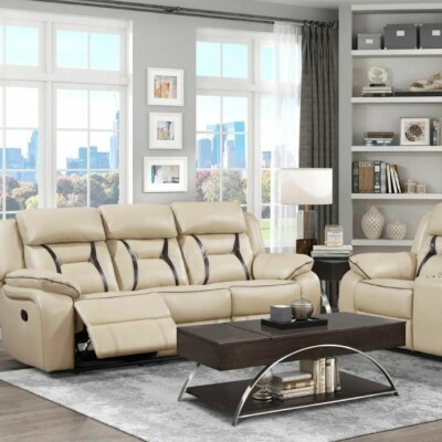 BH Cream 3-Seater Recliner