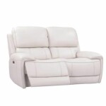 BH Engineered White Leather Dual Recliner