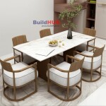 BH Engineered Calcatta Ultra Marble Dining Table