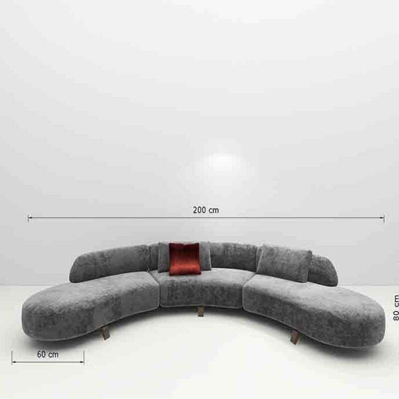 BH Engineered Grey Curve Sofa Set