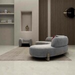 BH Engineered Grey Curve Sofa Set