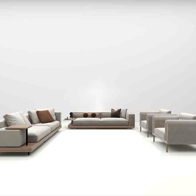 BH Engineered White Leather Sofa Set