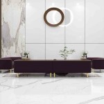 BH E ngineered Purple Fabric Sofa Set