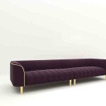 BH E ngineered Purple Fabric Sofa Set