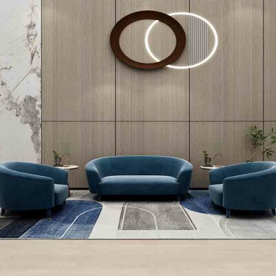 BH Engineered Rich Blue Sofa Set