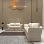 BH Engineered Sleek White Leatherette Sofa Set