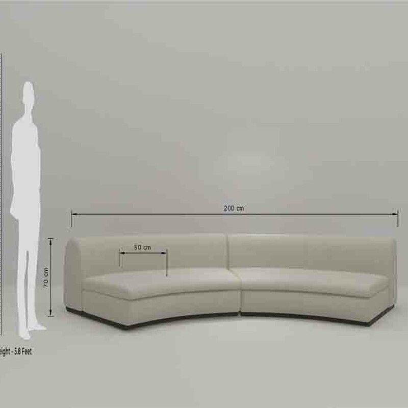 BH Engineered White Curved Sofa Set