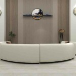 BH Engineered White Curved Sofa Set