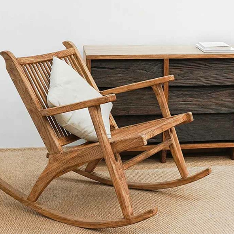 BH Elm Solid Wood Rocking Chair