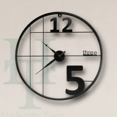 Alphabetic Metal Round Wall Clock HT