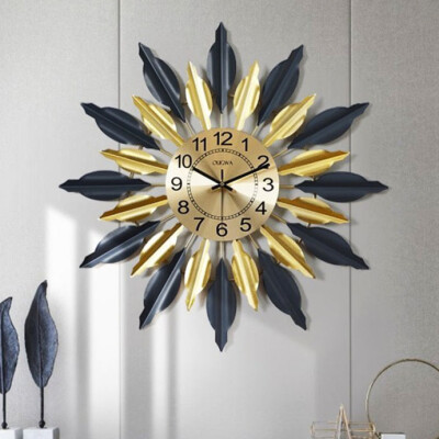 Black and Golden Design Metal Wall Clock HT