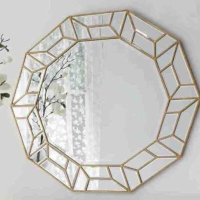 Octagonal Gold Wall Mirror HT