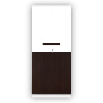 Engineering Wood 2 Door Wardrobe in Choco Walnut & White