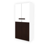 Engineering Wood 2 Door Wardrobe in Choco Walnut & White