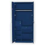 Engineering Wood 2 Door Wardrobe in Electric Blue & White