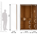 BHF 3 Door Wardrobe in Mysore Teak & White Finish