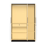 BHF 3 Door Wardrobe in Ivory & Black Finish