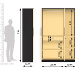 BHF 3 Door Wardrobe in Ivory & Black Finish