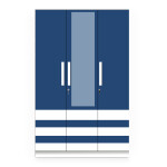 BHF 3 Door Wardrobe in White & Electric Blue Finish