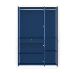 BHF 3 Door Wardrobe in White & Electric Blue Finish