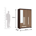 Premium 3 Door Wardrobe in Lorraine Walnut Finish