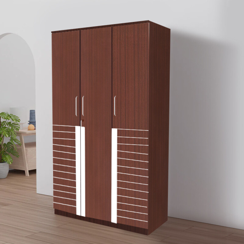 Engineering Wood 3 Door Wardrobe in Mahagony Finish