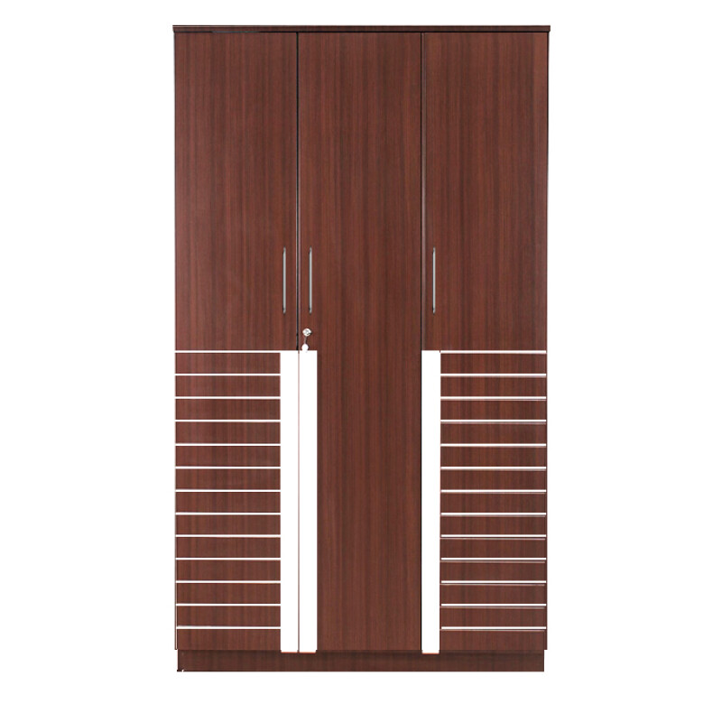 Engineering Wood 3 Door Wardrobe in Mahagony Finish