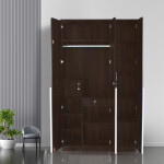 Engineering Wood 3 Door Wardrobe in Brown Teak Finish