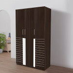 Engineering Wood 3 Door Wardrobe in Brown Teak Finish