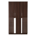 Engineering Wood 3 Door Wardrobe in Brown Teak Finish