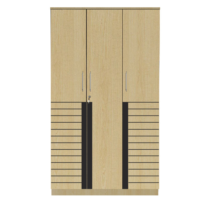 Engineering Wood 3 Door Wardrobe in Alberta Maple