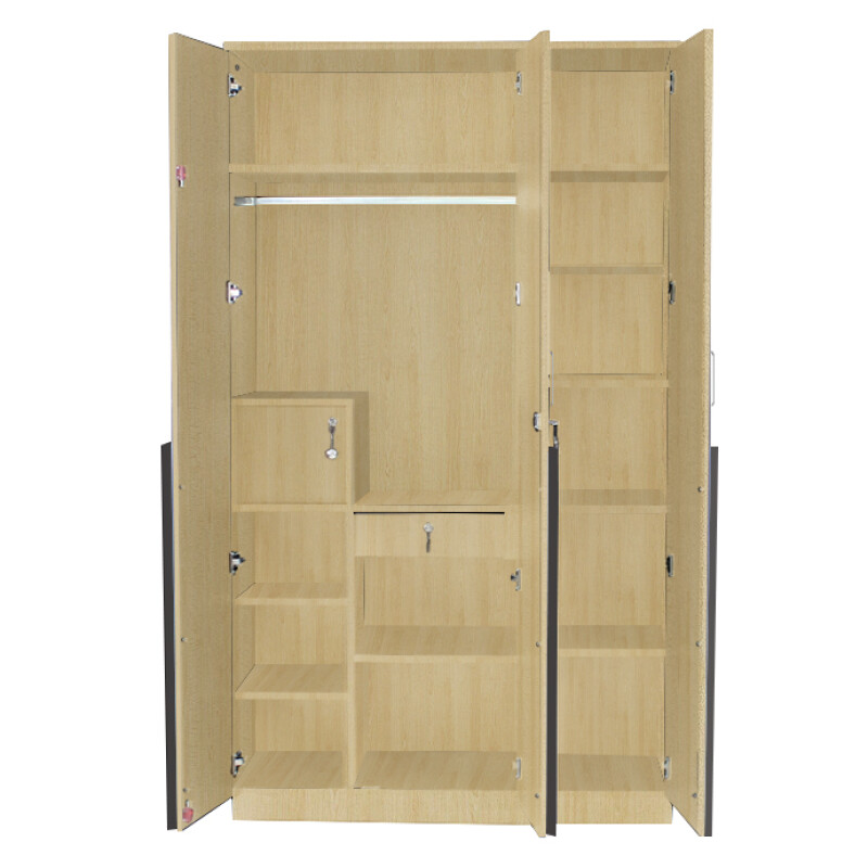 Engineering Wood 3 Door Wardrobe in Alberta Maple