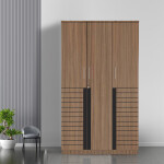 Engineering Wood 3 Door Wardrobe in Lorraine Walnut