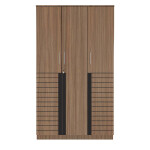 Engineering Wood 3 Door Wardrobe in Lorraine Walnut