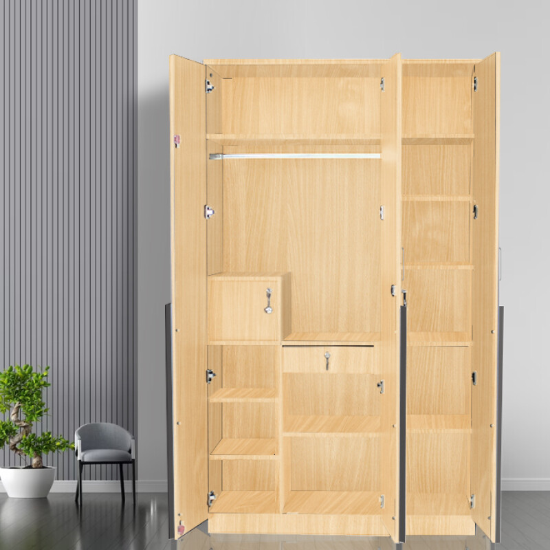 Engineering Wood 3 Door Wardrobe in Ice Beech