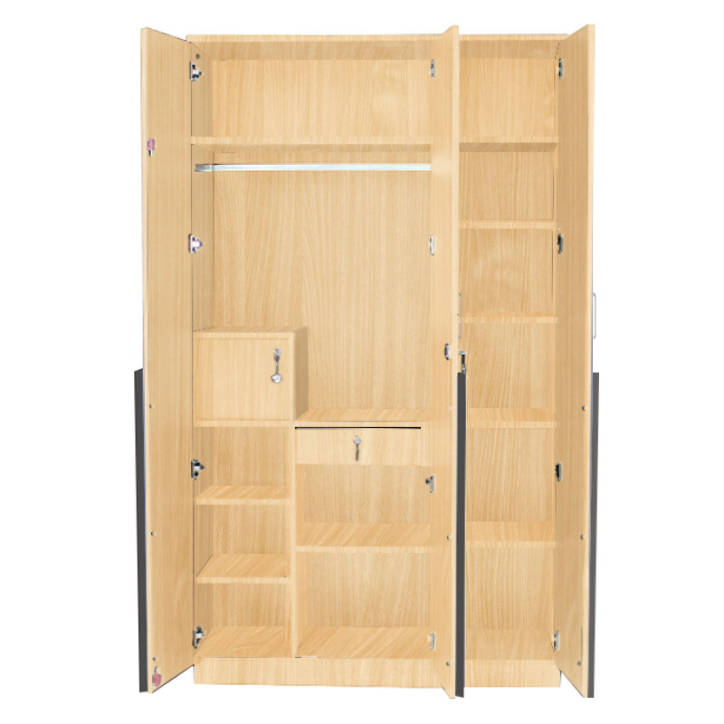 Engineering Wood 3 Door Wardrobe in Ice Beech