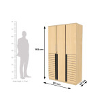 Engineering Wood 3 Door Wardrobe in Ice Beech