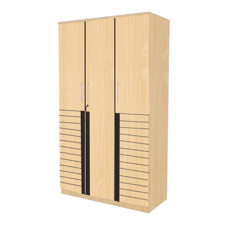 Engineering Wood 3 Door Wardrobe in Ice Beech