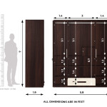 Engineering Wood 4 Door Wardrobe in Hiland Pine & Dark Maple