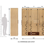 Engineering Wood 4 Door Wardrobe in Ivory Beech & Khaya Mahagony