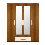 Engineering Wood 4 Door Wardrobe in Mysore Teak & Hiland Pine