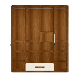 Engineering Wood 4 Door Wardrobe in Mysore Teak & Hiland Pine